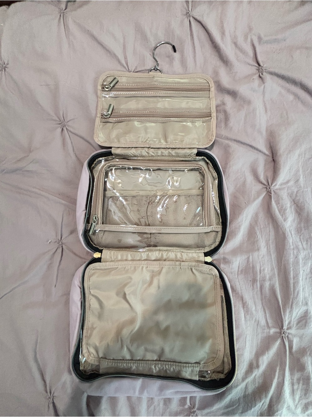 Travel Hanging Toiletry Bag in Lavender - Compact Organizer